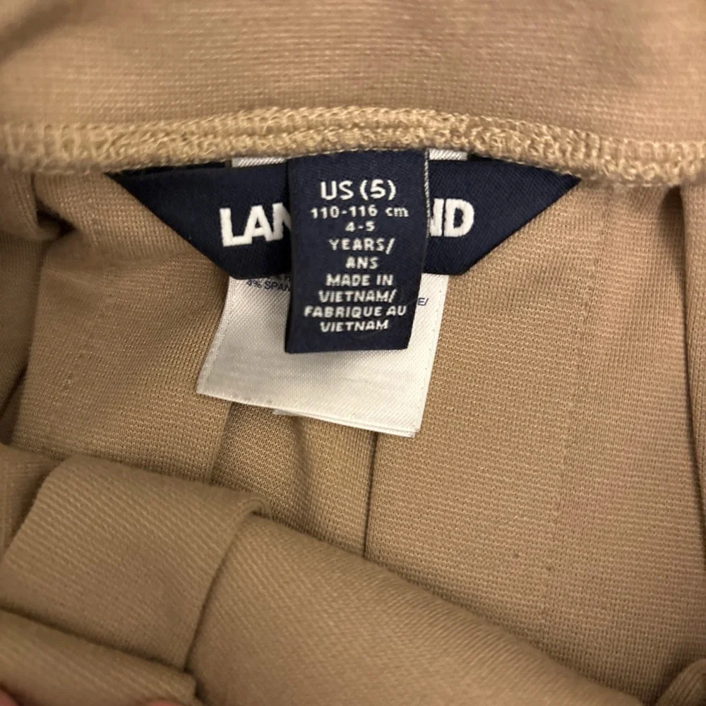 Lands' End Beige Pleated Skirt